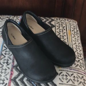 LL Bean suede clogs